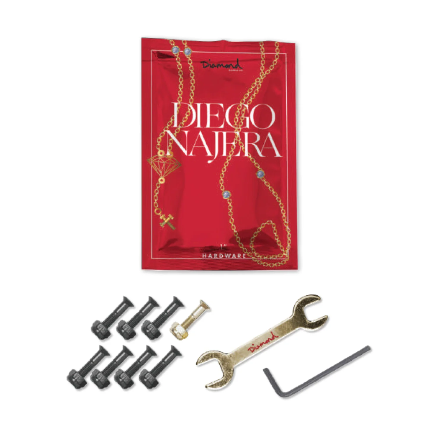 Diamond Supply Co. - 1" Diego Najera Hella Tight Hardware Bolts (Gold) - Image 3