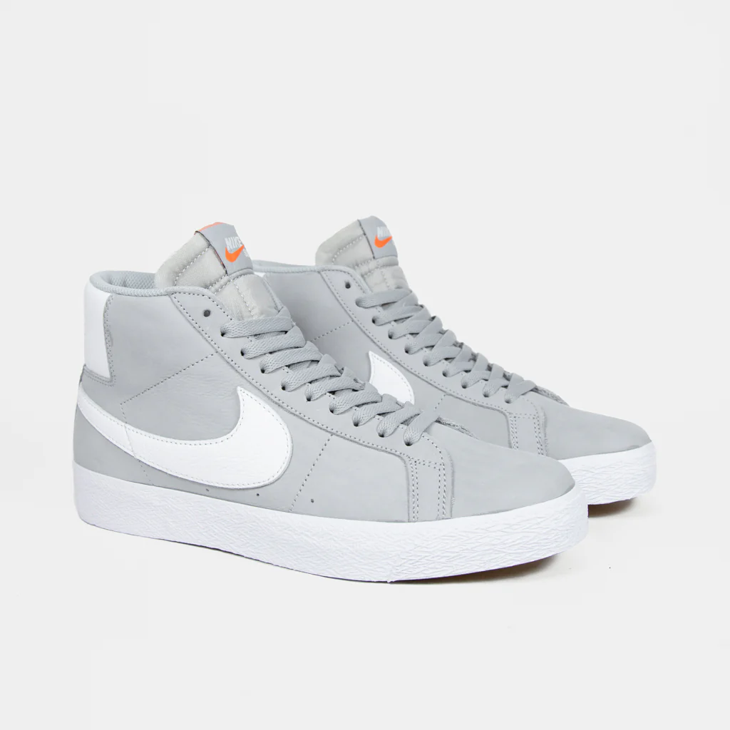 Nike SB - Orange Label Blazer Mid Shoes - Wolf Grey / White - Image 2