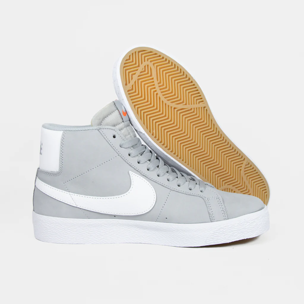 Nike SB - Orange Label Blazer Mid Shoes - Wolf Grey / White - Image 3