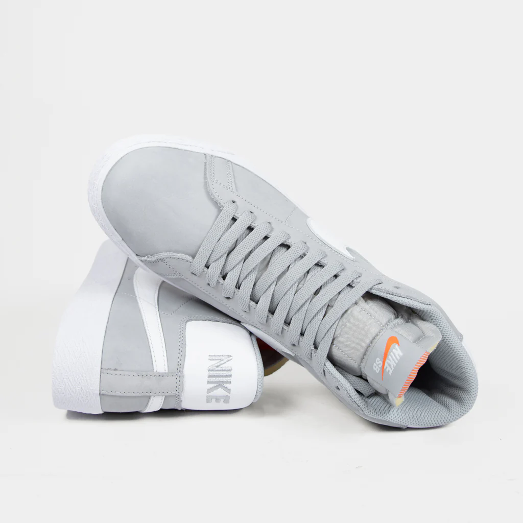 Nike SB - Orange Label Blazer Mid Shoes - Wolf Grey / White - Image 4
