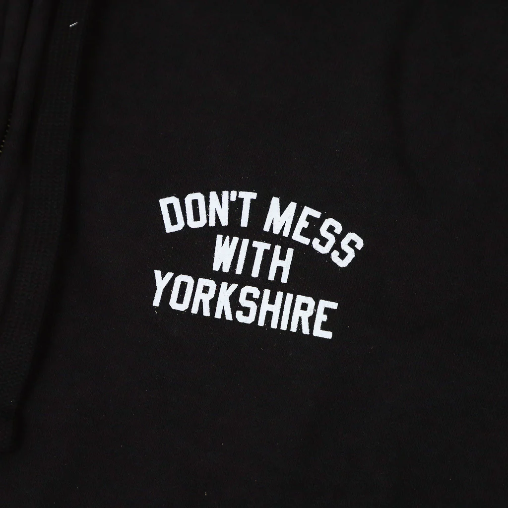 Don't Mess With Yorkshire - Rose Zip Hooded Sweatshirt - Black - Image 4