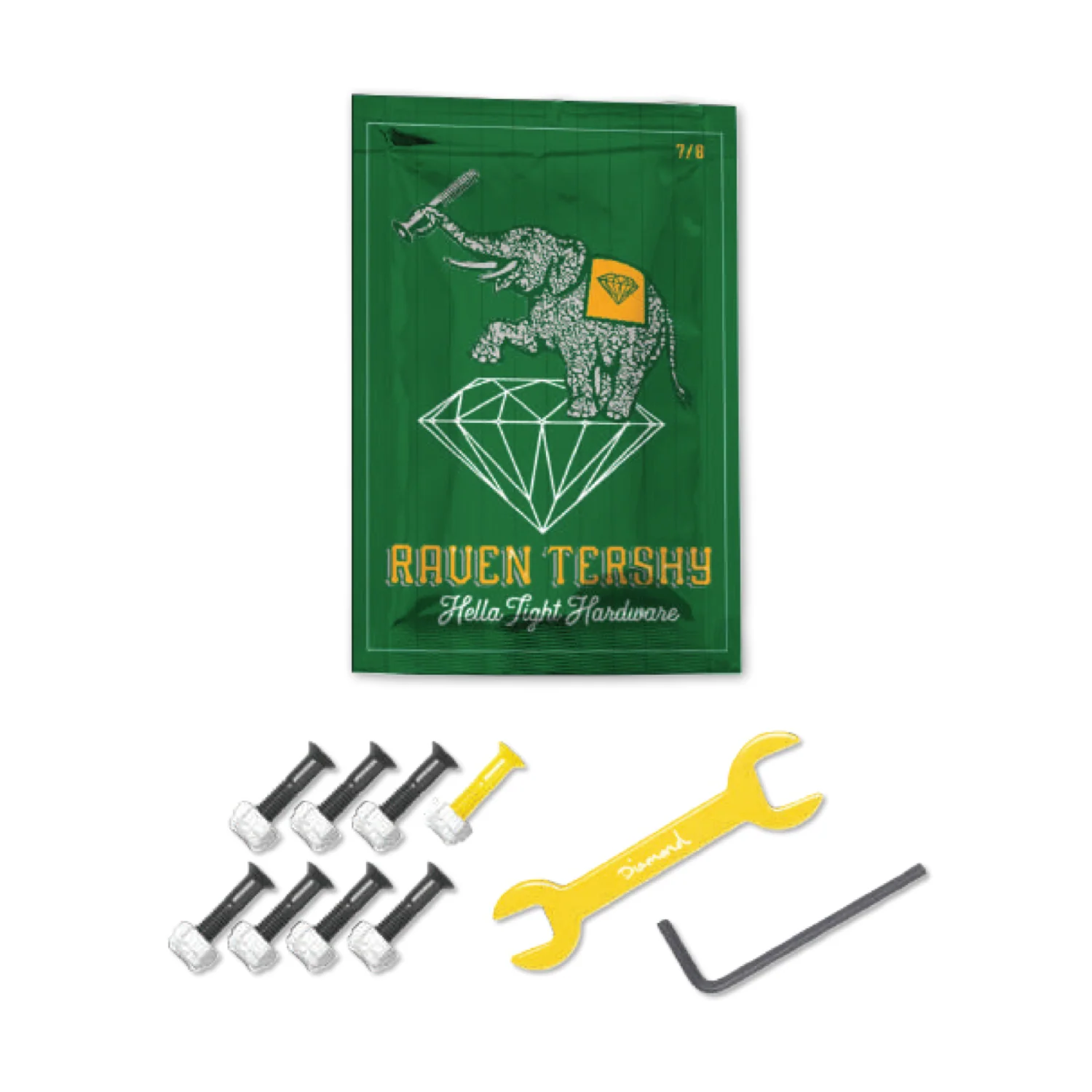 Diamond Supply Co. - 7/8" Raven Tershy Hella Tight Hardware Bolts (Yellow) - Image 3