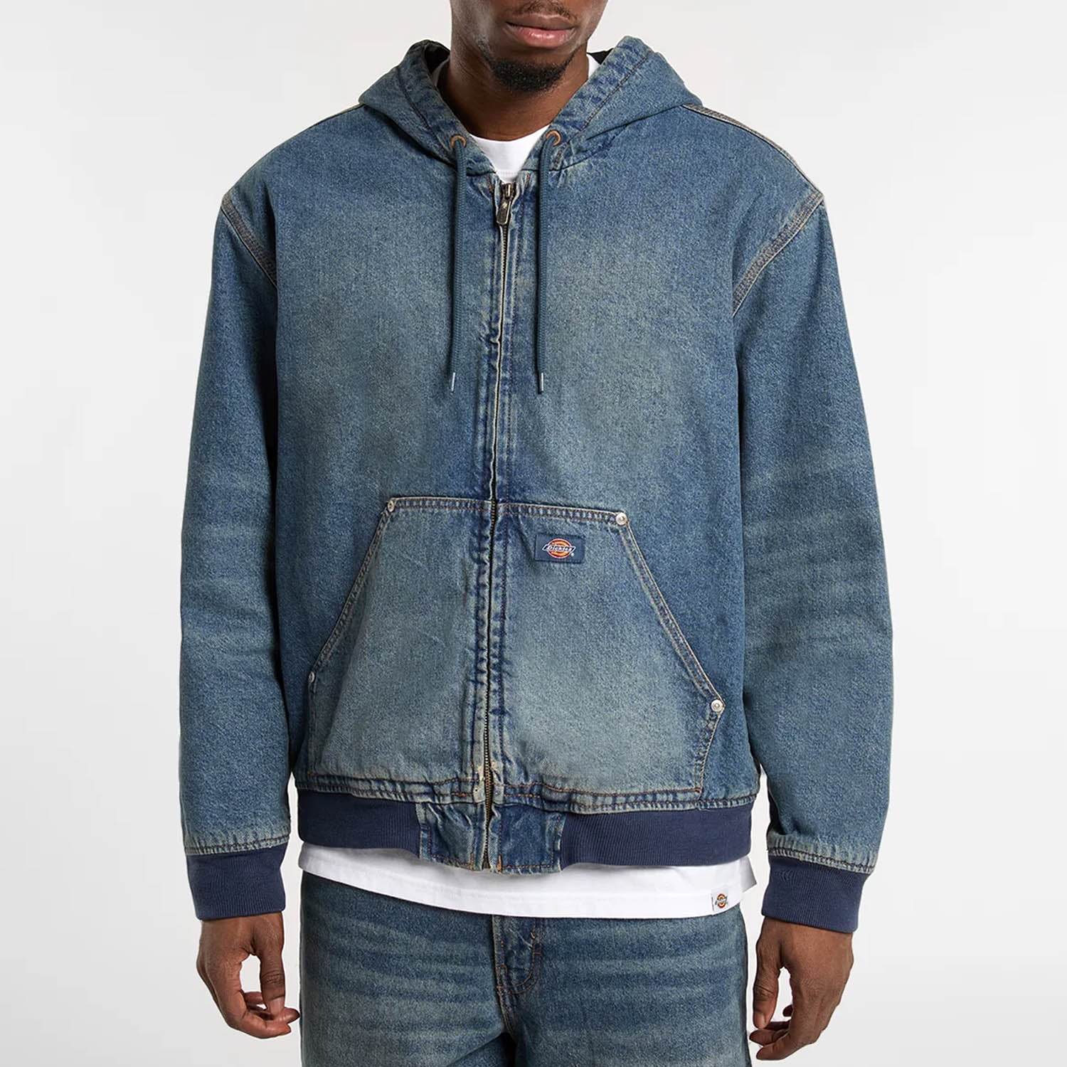 Dickies - Hilham Hooded Denim Jacket - Khaki Tinted Blue - Image 8