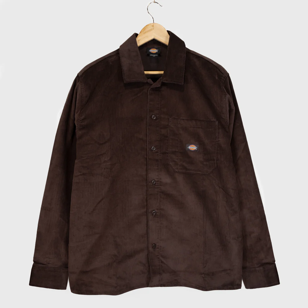 Dickies - Corduroy Longsleeve Shirt - Chocolate Brown