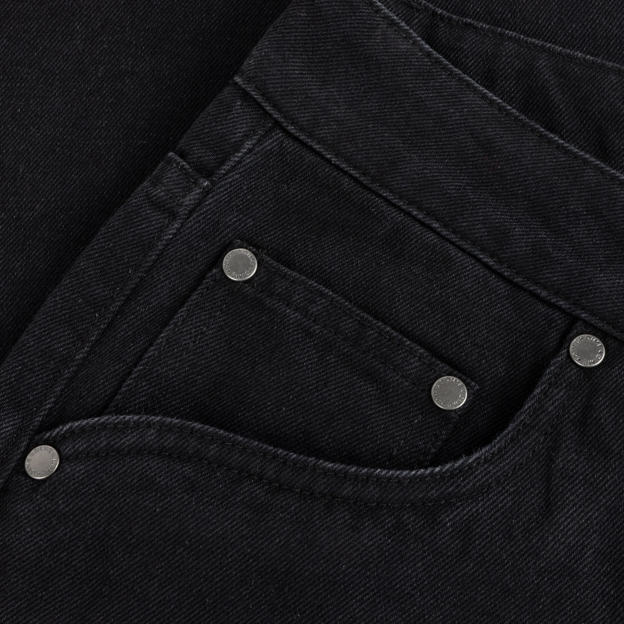 Dime MTL - Classic Baggy Denim Pants - Black - Image 3