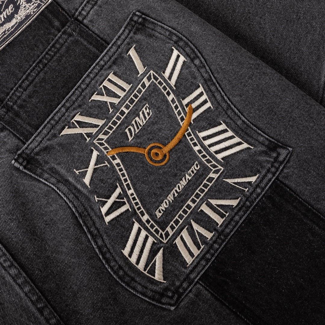 Dime MTL - Classic Baggy Denim Pants - Knowtomatic Black - Image 2