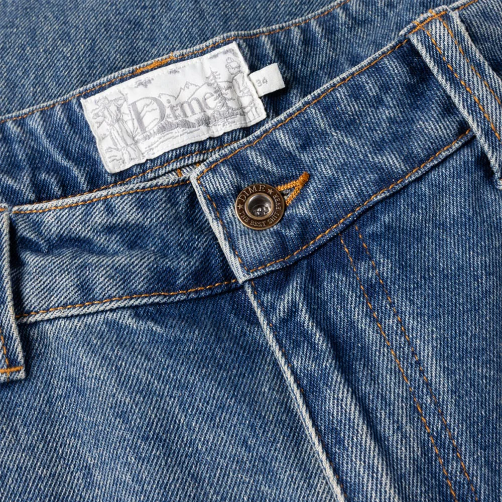 Dime MTL - Classic Baggy Denim Pants - Sandblasted Indigo - Image 5