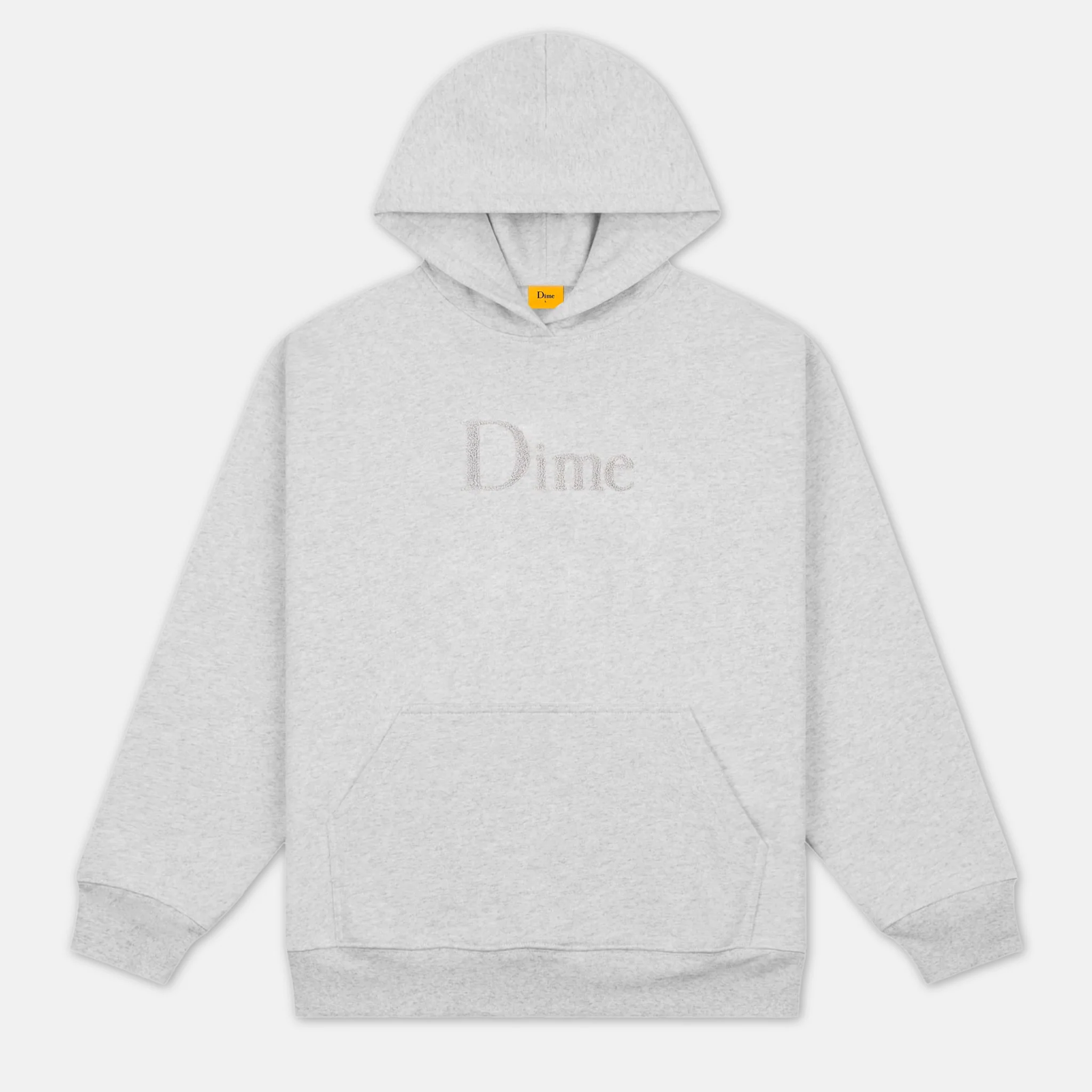 Dime MTL - Classic Chenille Logo Pullover Hooded Sweatshirt - Heather Grey