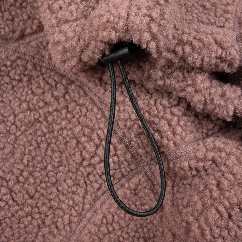 Dime MTL - Coverstich Sherpa Zip Fleece - Mauve - Image 3