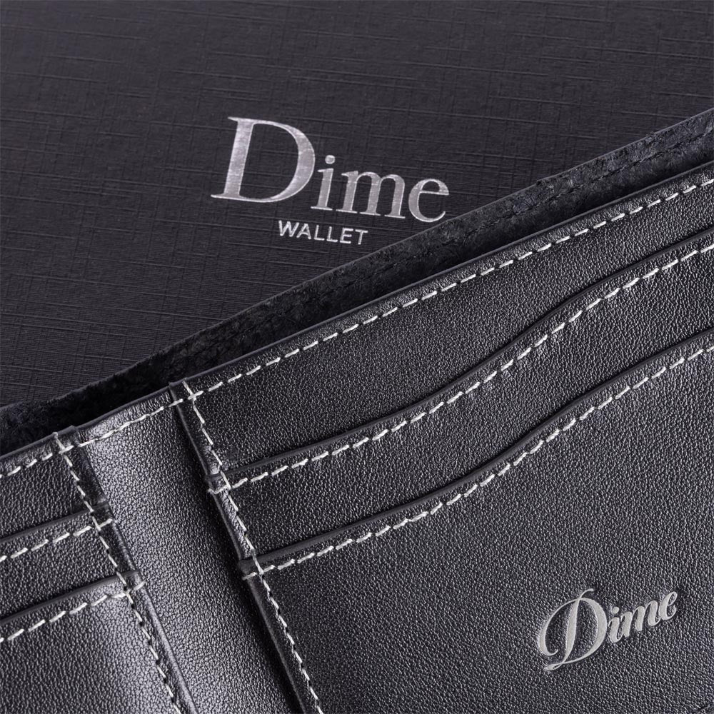 Dime MTL - Cursive Bi-Fold Wallet -Black Leather - Image 2