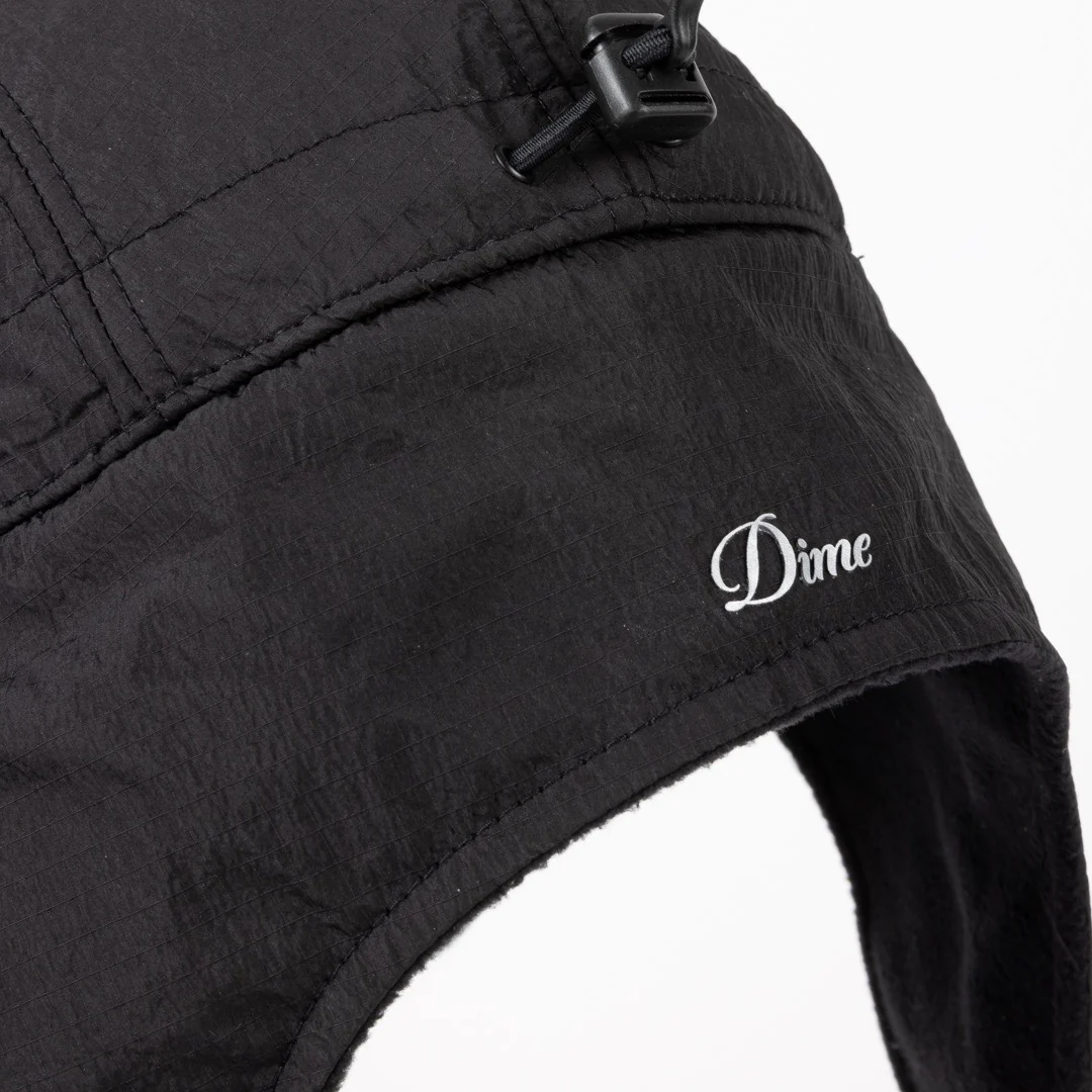 Dime MTL - Cursive Earflap Cap - Black - Image 3
