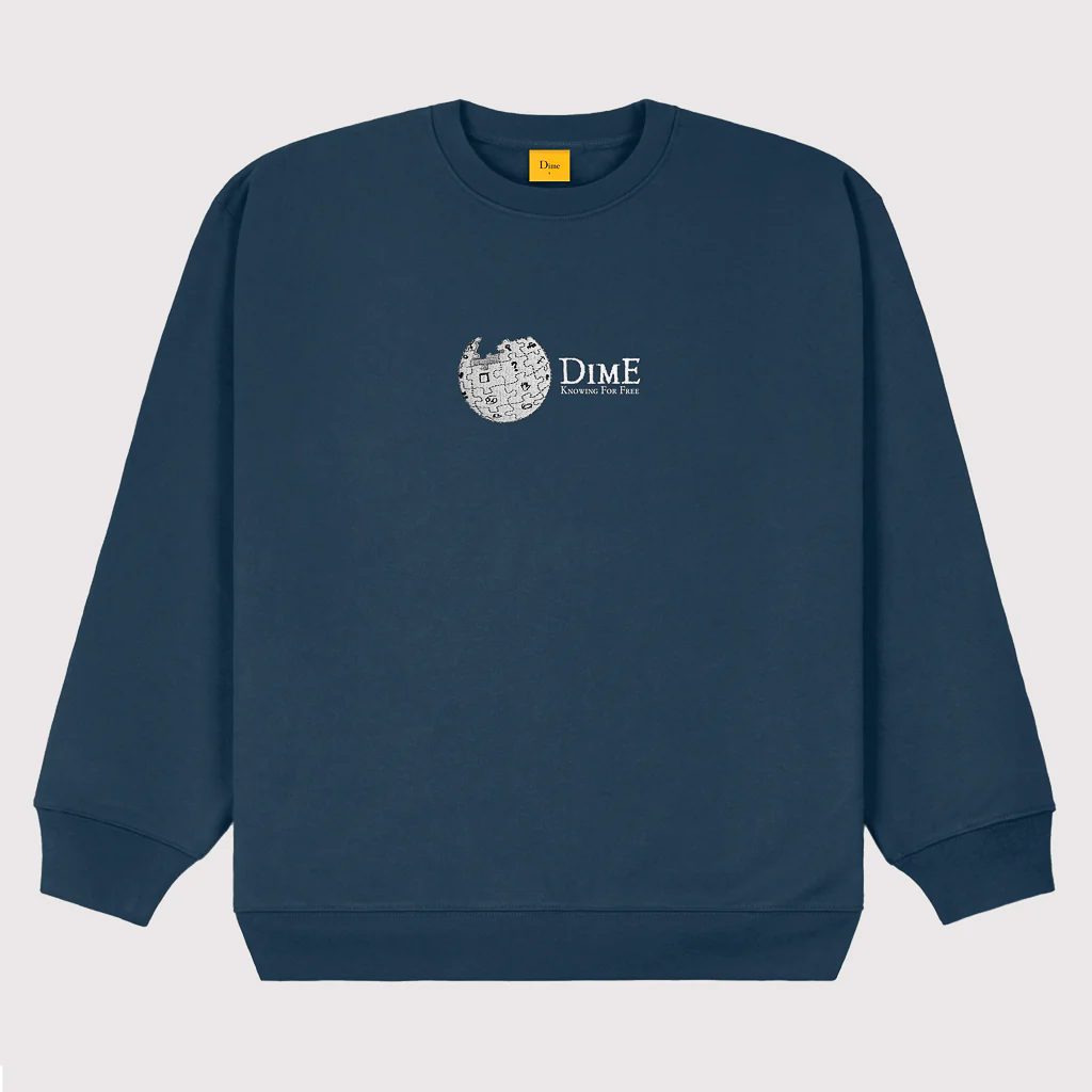 Dime MTL - Dimepedia Crewneck Sweatshirt - Indigo