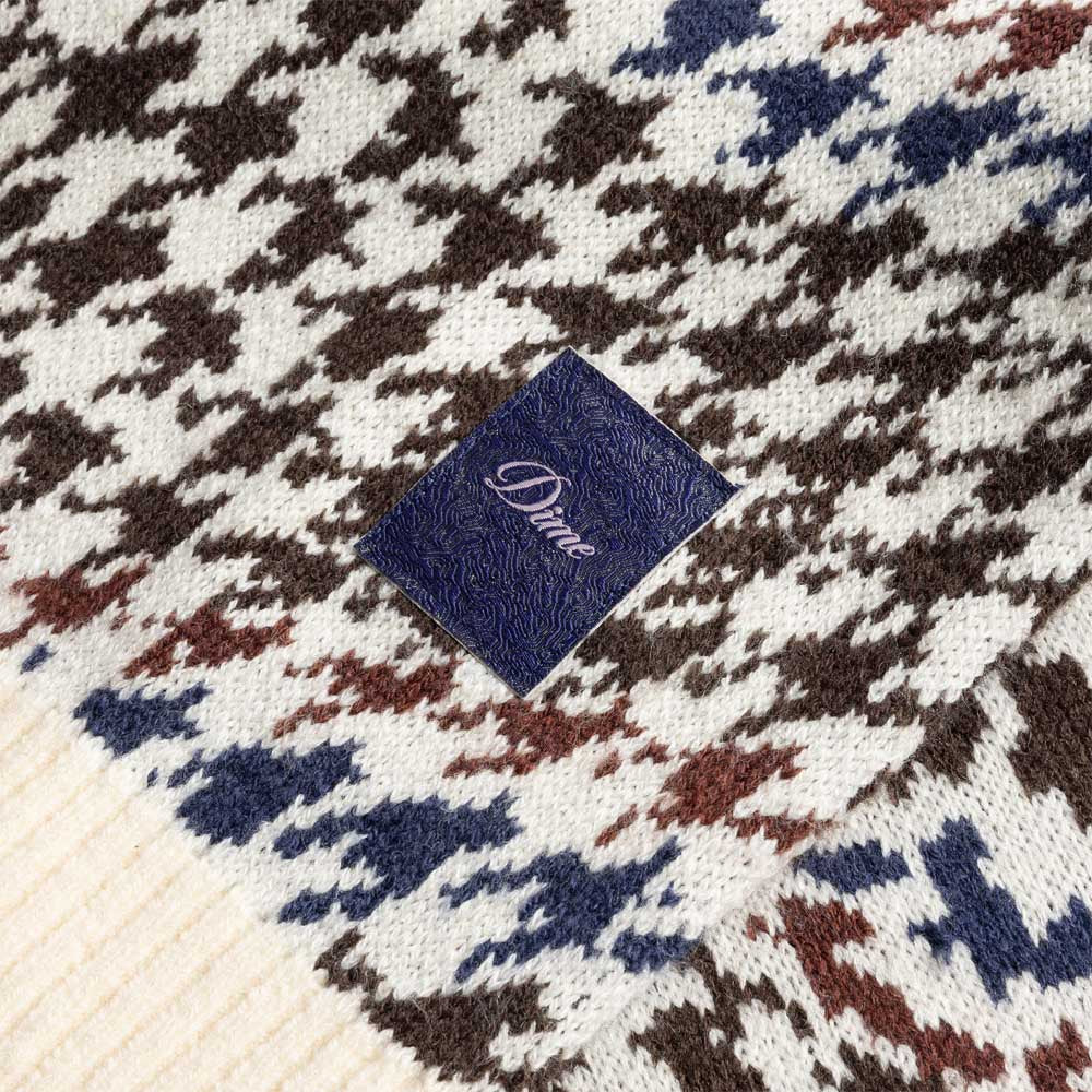 Dime MTL - Houndstooth Knitted Jumper - Cream / Multi - Image 4