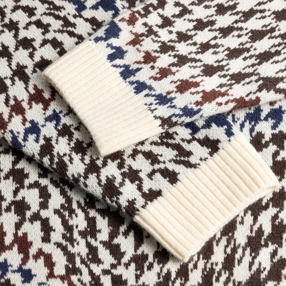 Dime MTL - Houndstooth Knitted Jumper - Cream / Multi - Image 5