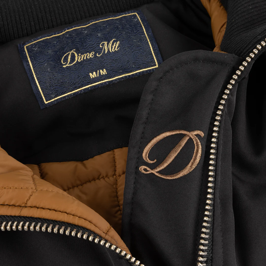 Dime MTL - Insulated Bomber Jacket - Black - Image 2