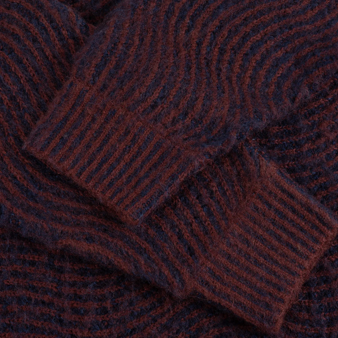 Dime MTL - Mohair Wave Knitted Jumper - Burgundy - Image 3