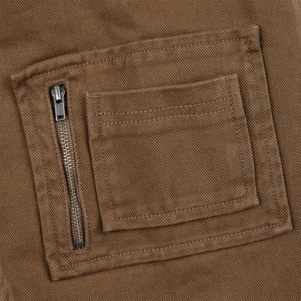 Dime MTL - Panel Denim Hooded Bomber Jacket - Coffee - Image 4