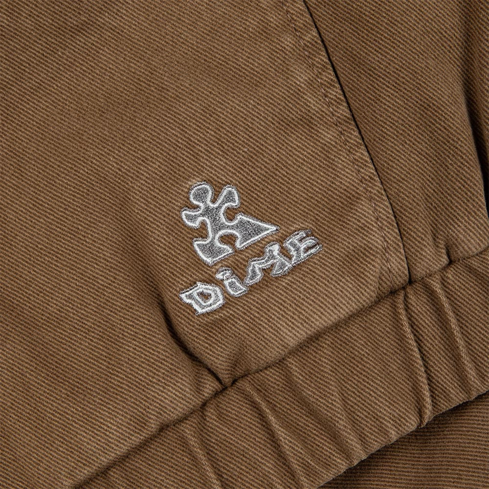 Dime MTL - Panel Denim Hooded Bomber Jacket - Coffee - Image 6