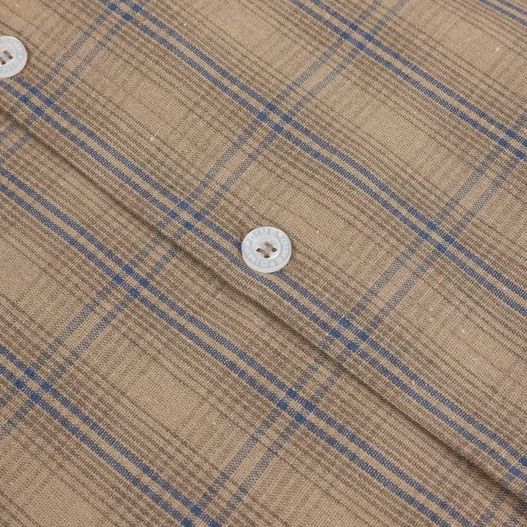 Dime MTL - Plaid Button Short Sleeve Shirt - Brown - Image 3