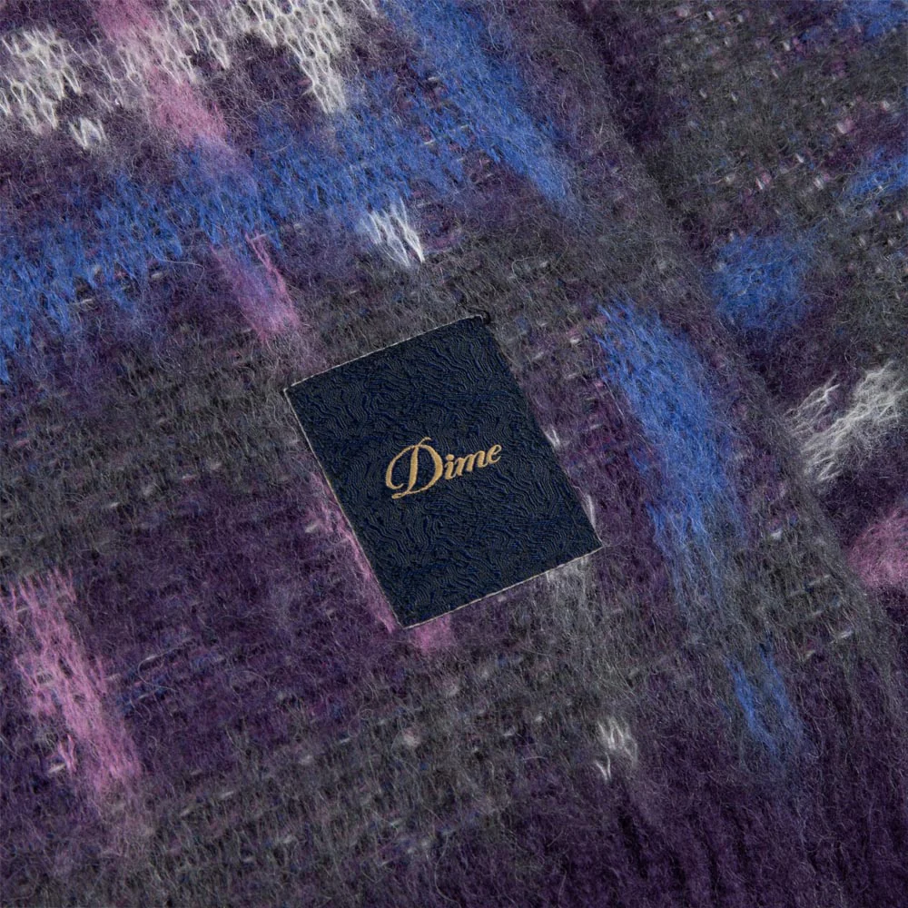 Dime MTL - Plaid Mohair Knit Sweater - Purple - Image 4