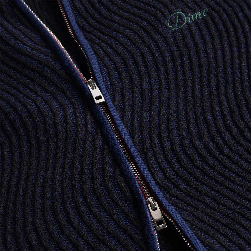 Dime MTL - Double Zipper Knitted Jumper - Navy - Image 2