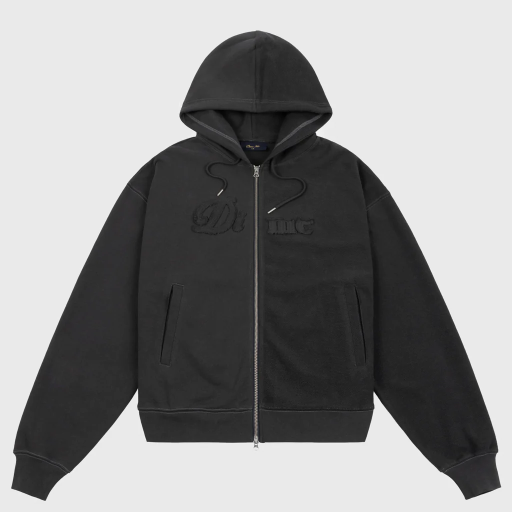 Dime MTL - Reverse French Terry Zip Hooded Sweatshirt - Black