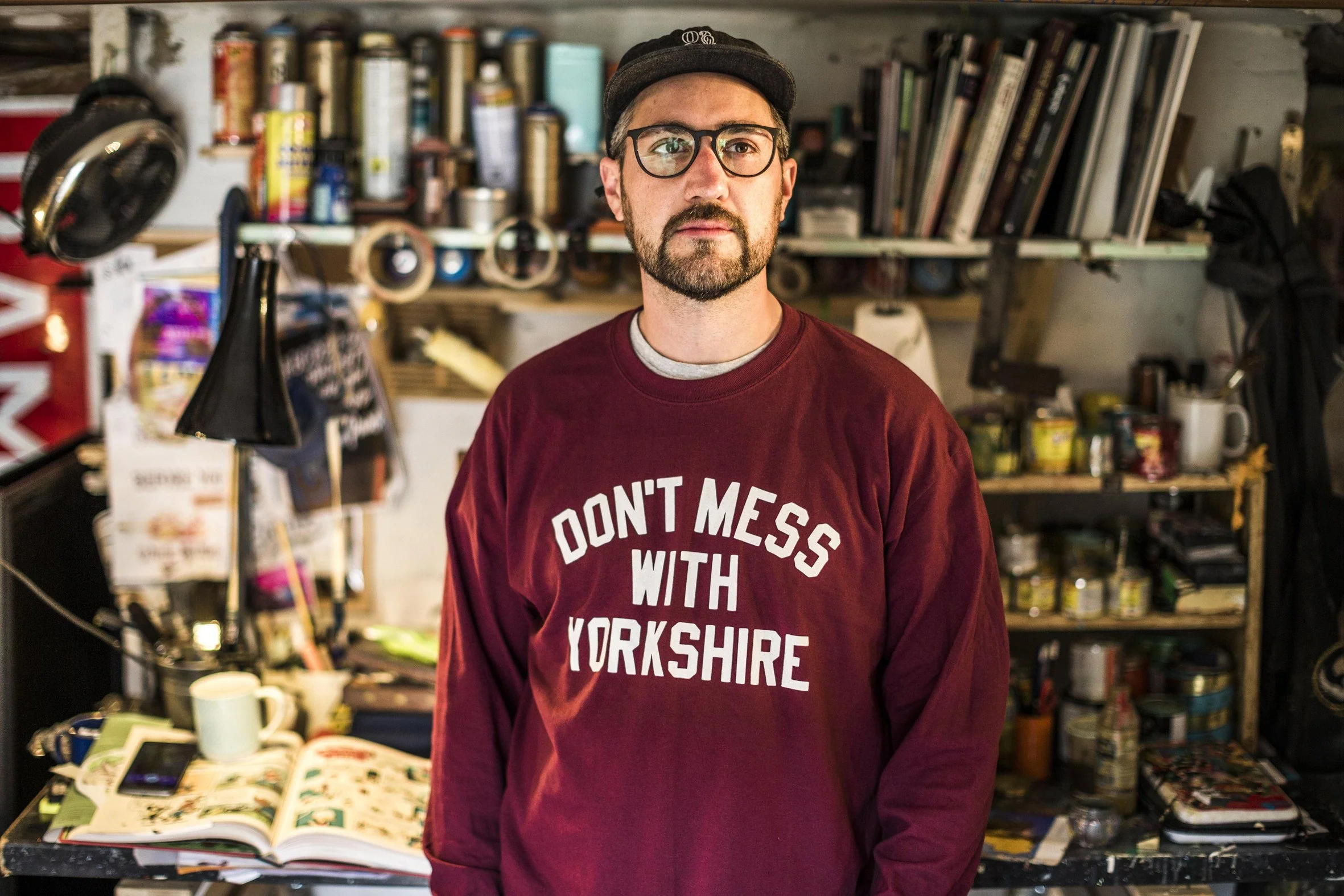 Don't Mess With Yorkshire - Classic Longsleeve T-Shirt - Maroon / White - Image 3