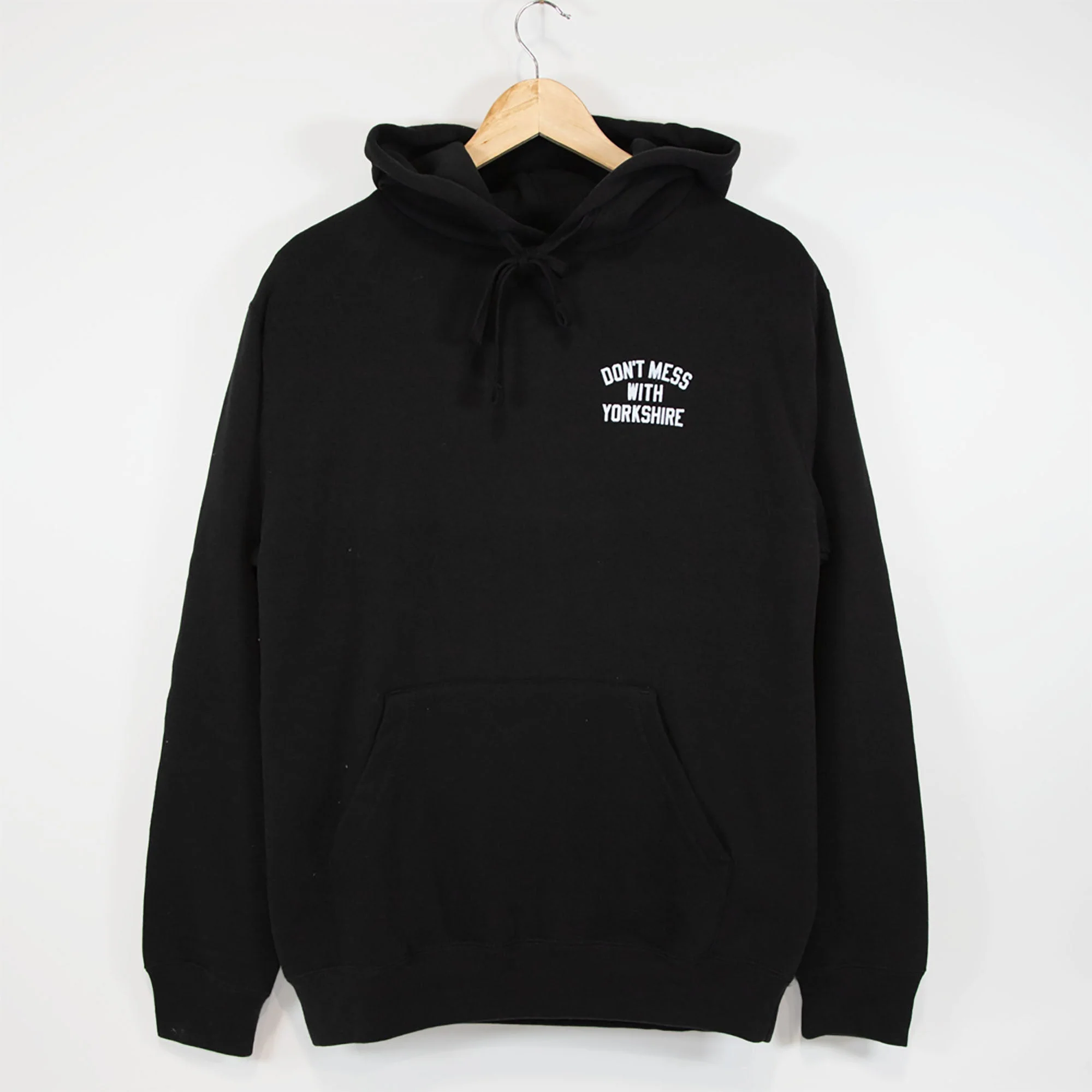 Don't Mess With Yorkshire - Rose Hooded Sweatshirt - Black / White - Image 3