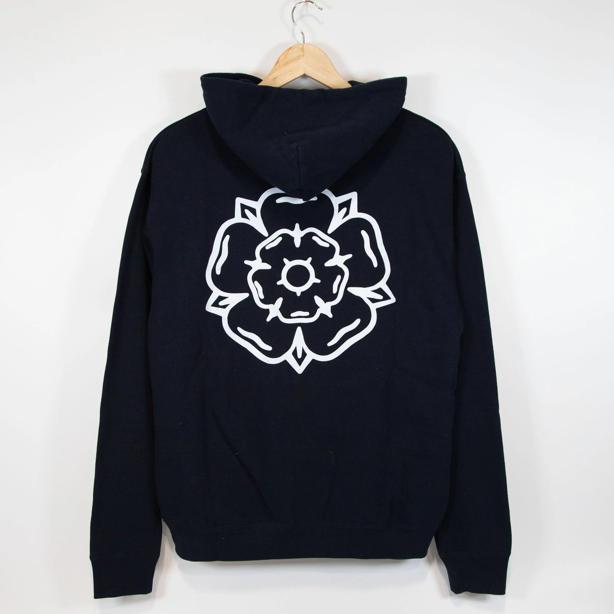 Don't Mess With Yorkshire - Rose Hooded Sweatshirt - Navy / White