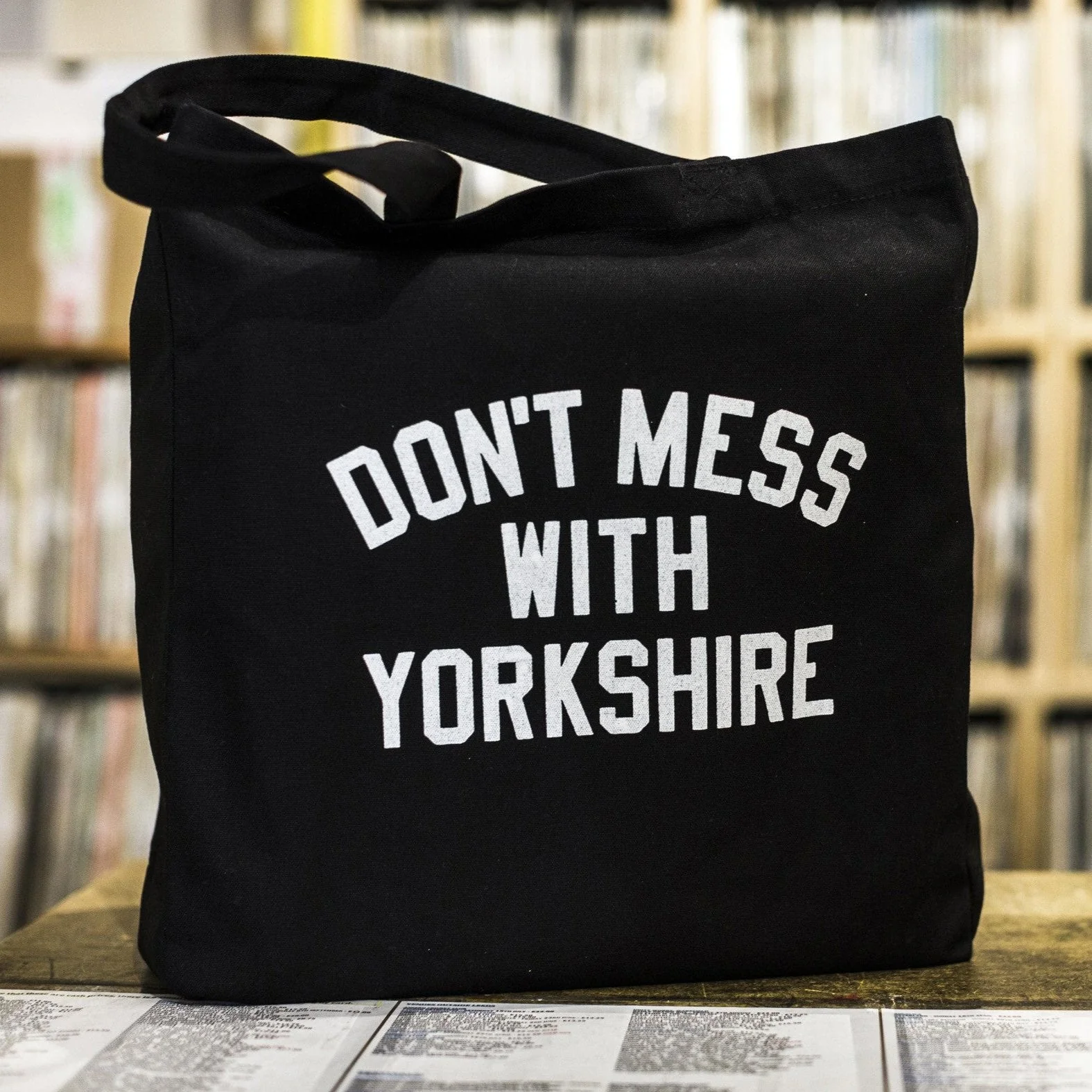 Don't Mess With Yorkshire - Rose Shopper Tote Bag - Black - Image 2