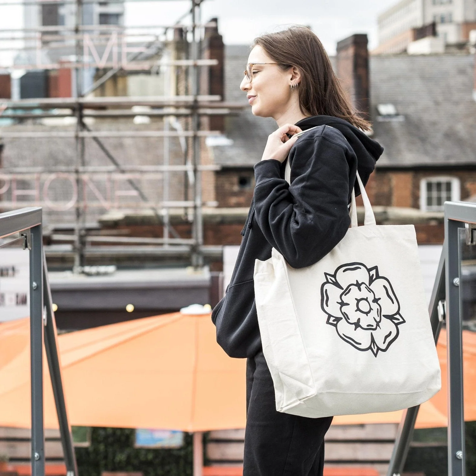 Don't Mess With Yorkshire - Rose Shopper Tote Bag - Natural - Image 3