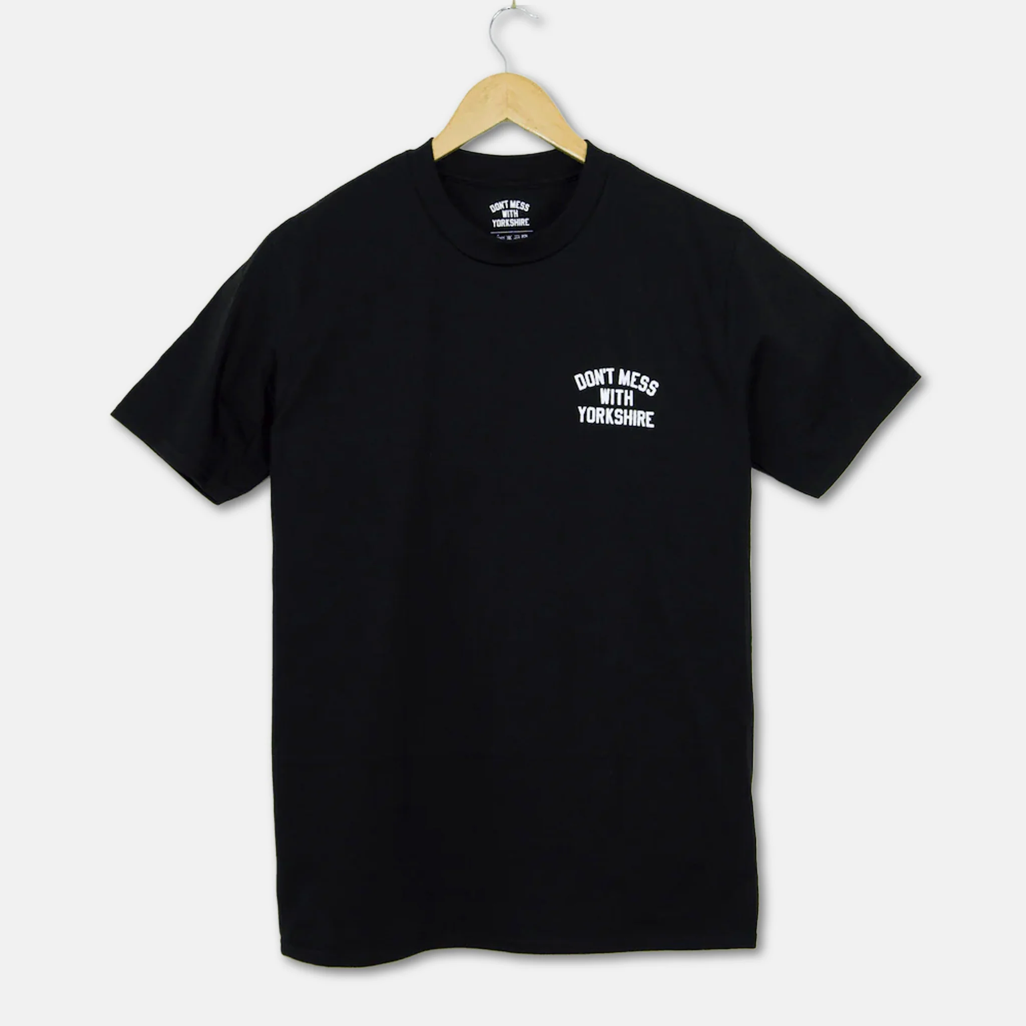 Don't Mess With Yorkshire - Rose T-Shirt - Black / White - Image 2
