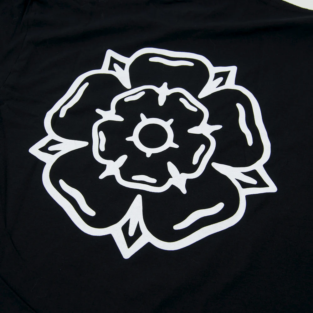 Don't Mess With Yorkshire - Rose T-Shirt - Black / White - Image 7