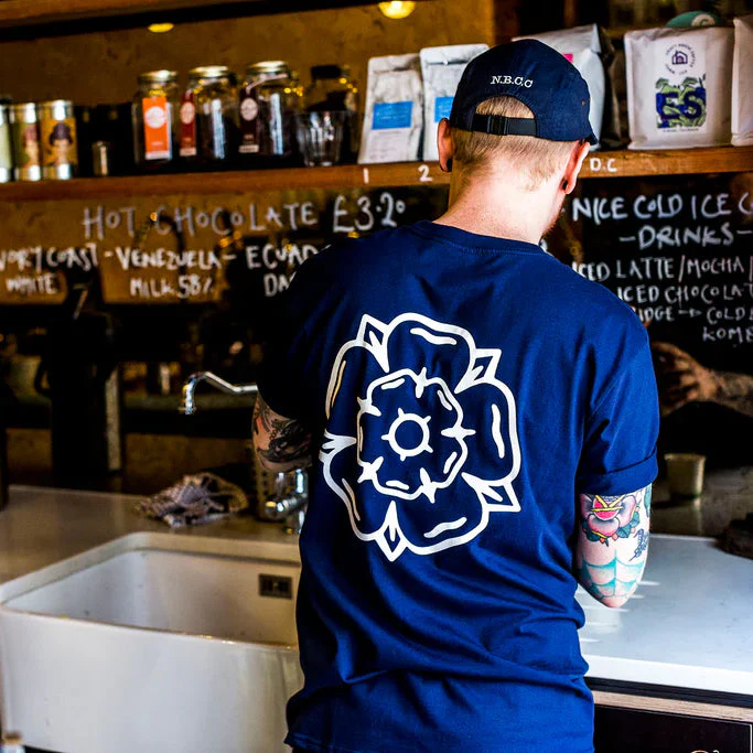 Don't Mess With Yorkshire - Rose T-Shirt - Navy / White - Image 5