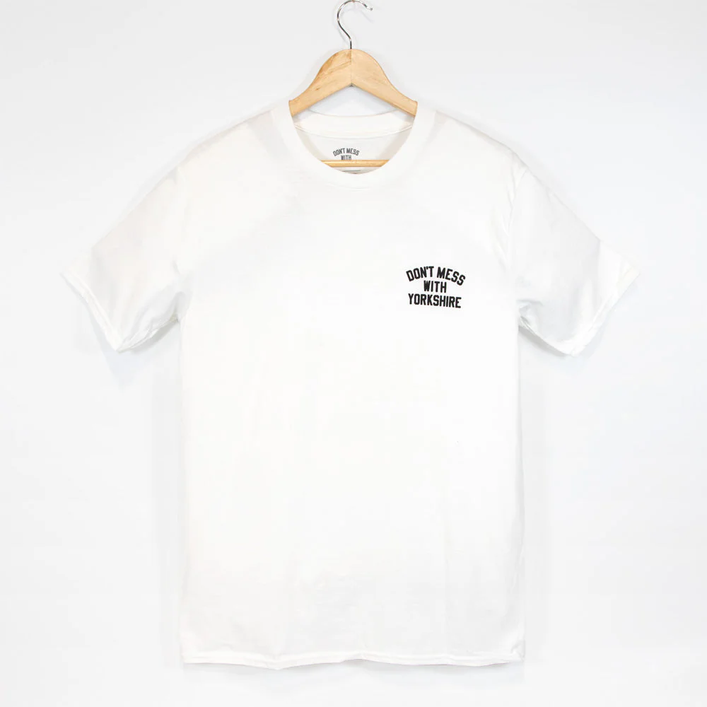 Don't Mess With Yorkshire - Rose T-Shirt - White / Black - Image 2