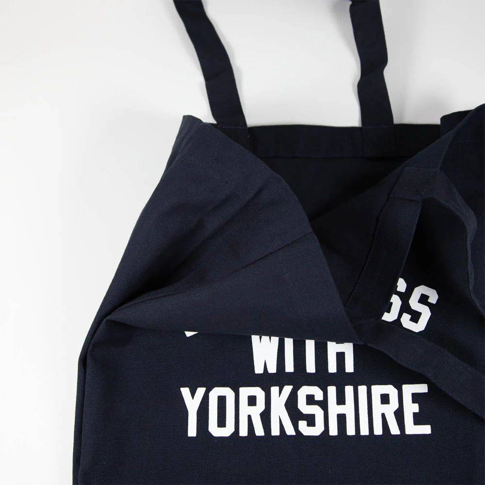 Don't Mess With Yorkshire - Rose Tote Bag Navy - Image 3