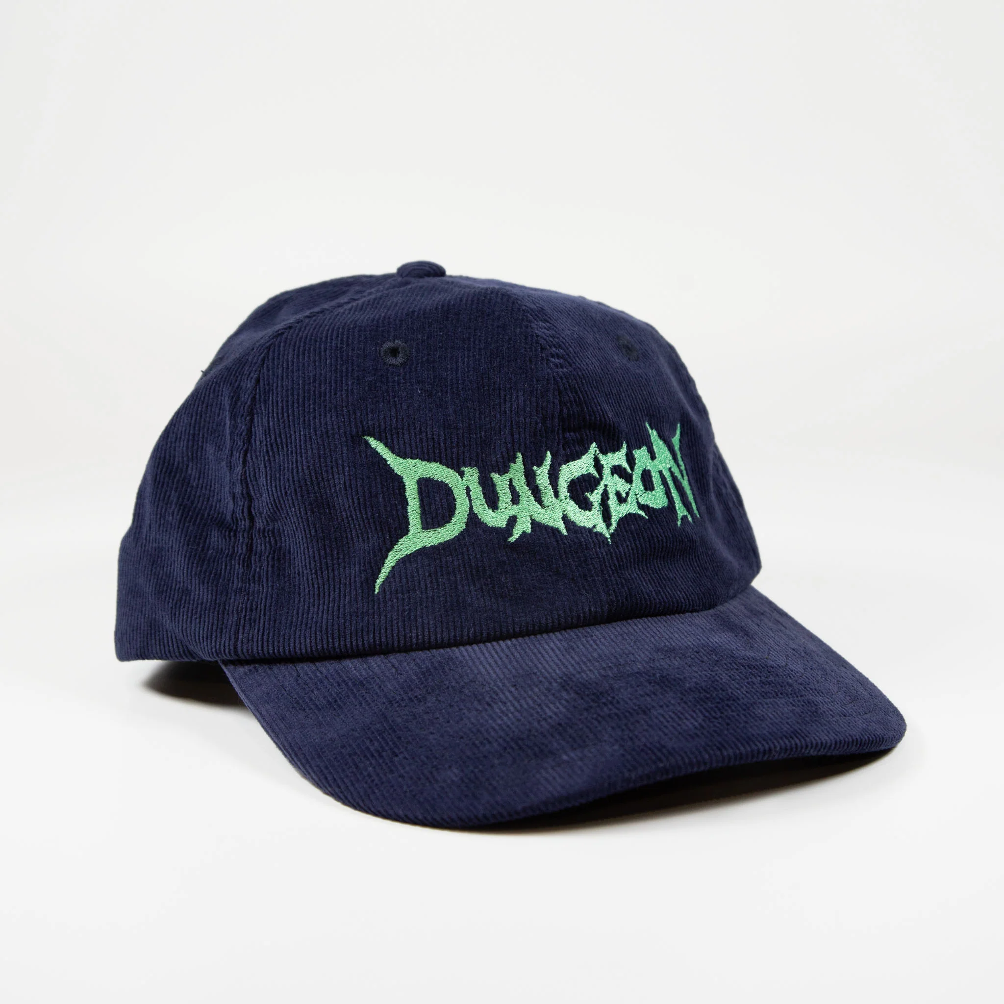 Dungeon - Logo Corduroy Cap - Navy / Electric Green