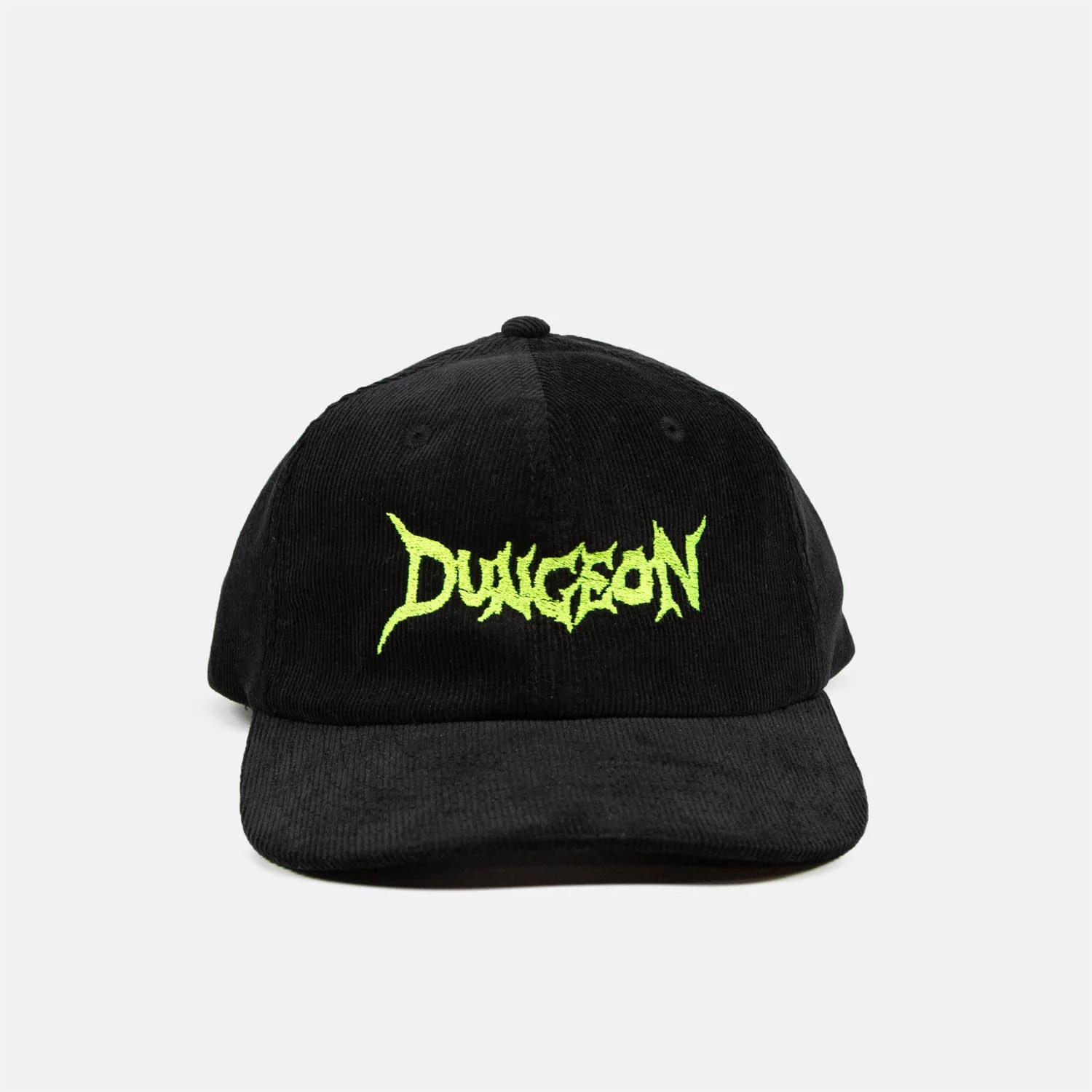 Dungeon - Scrawl Logo Corduroy Cap - Black / Green - Image 2