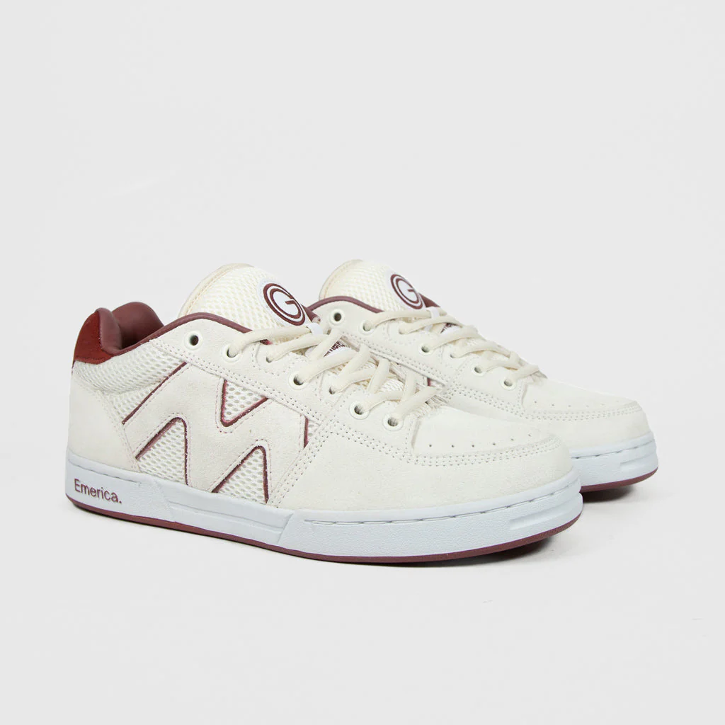 Emerica - OG-1 Skate Shop Day (SSD) Shoes - White / Burgundy - Image 2