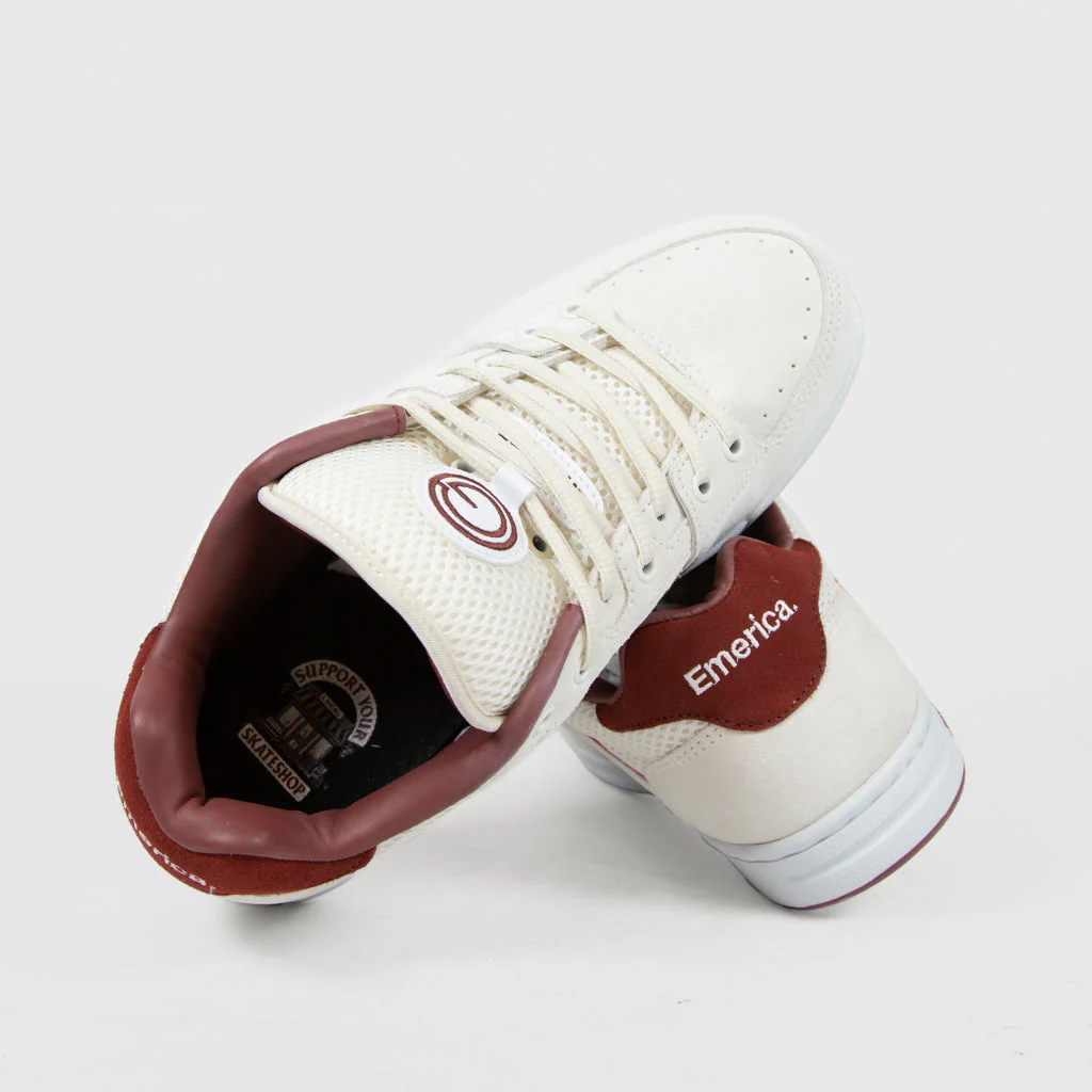 Emerica - OG-1 Skate Shop Day (SSD) Shoes - White / Burgundy - Image 4