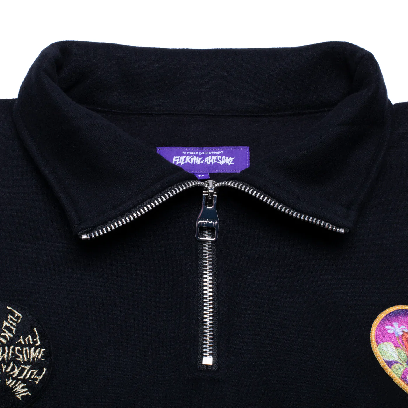 Fucking Awesome - Patches Quarter Zip Sweatshirt - Black - Image 2