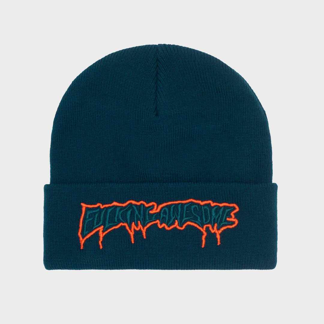 Fucking Awesome - Running Logo Cuff Beanie - Teal