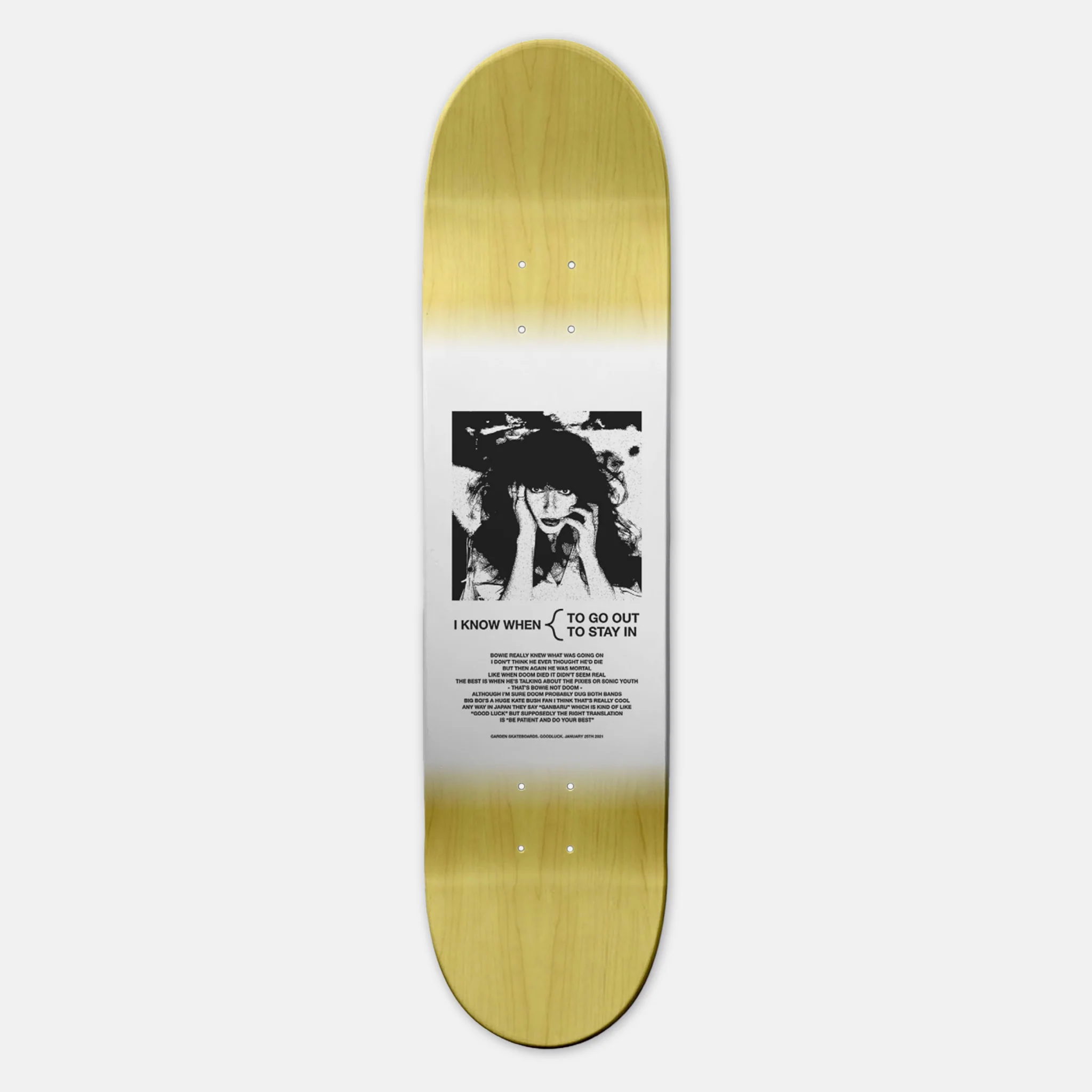 Garden - 8.25" Good Luck Skateboard Deck (Medium Concave) - Image 2