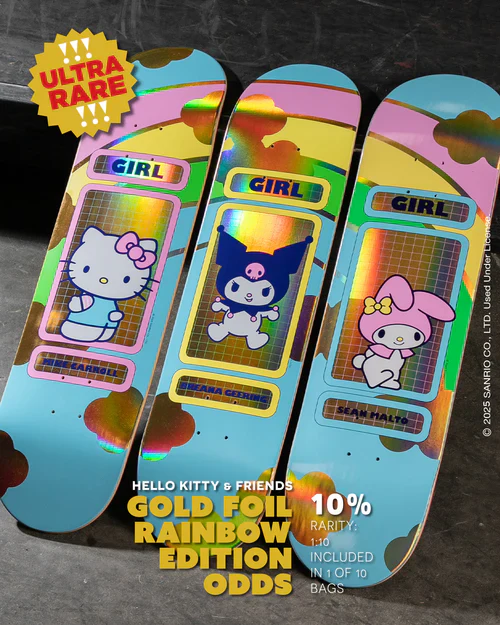 Girl Skateboards - 8.0" Breanna Geering Hello Kitty Rainbow Skateboard Deck - Image 2