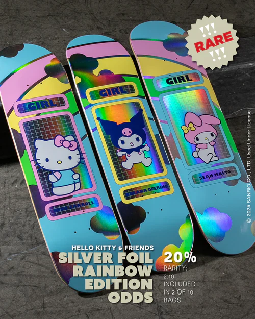 Girl Skateboards - 8.0" Breanna Geering Hello Kitty Rainbow Skateboard Deck - Image 3