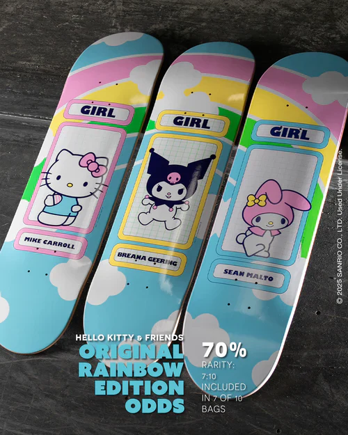 Girl Skateboards - 8.0" Breanna Geering Hello Kitty Rainbow Skateboard Deck - Image 4
