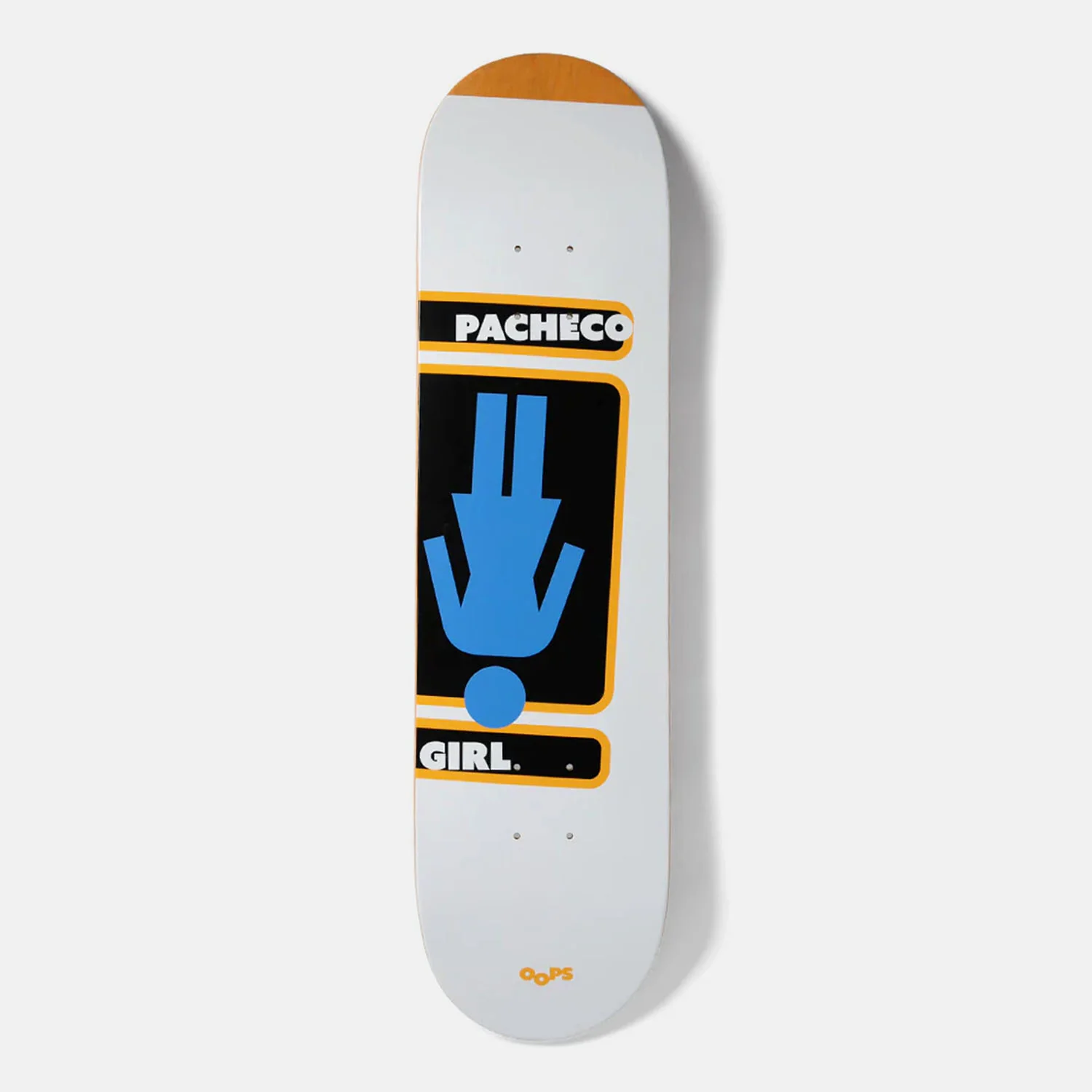 Girl Skateboards - 8.0" Tyler Pachecho Oops OG Skateboard Deck - White