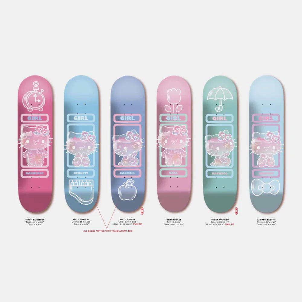 Girl Skateboards - 8.5" Sanrio Gass Hello Kitty Skateboard Deck - Pink - Image 2