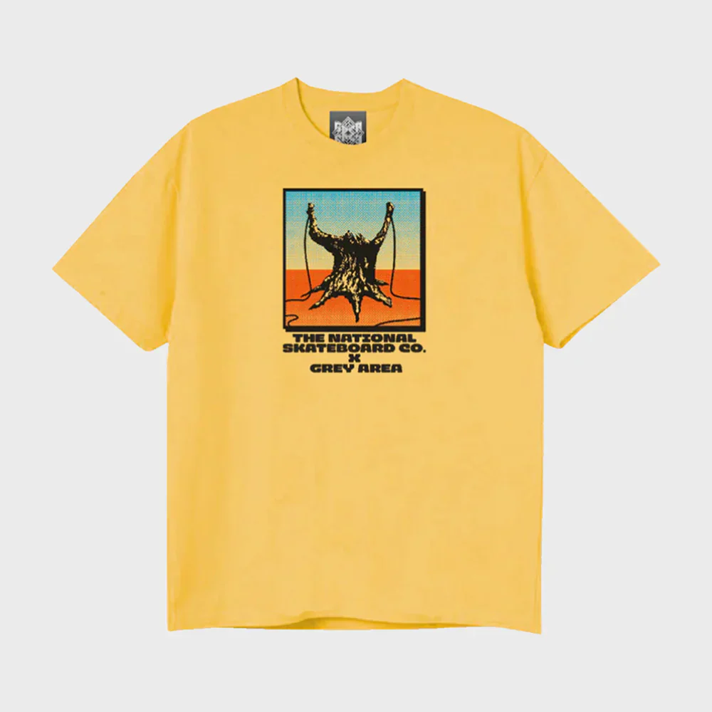 The National Skateboard Co. - GREY AREA SLINGSHOT T-SHIRT YELLOW