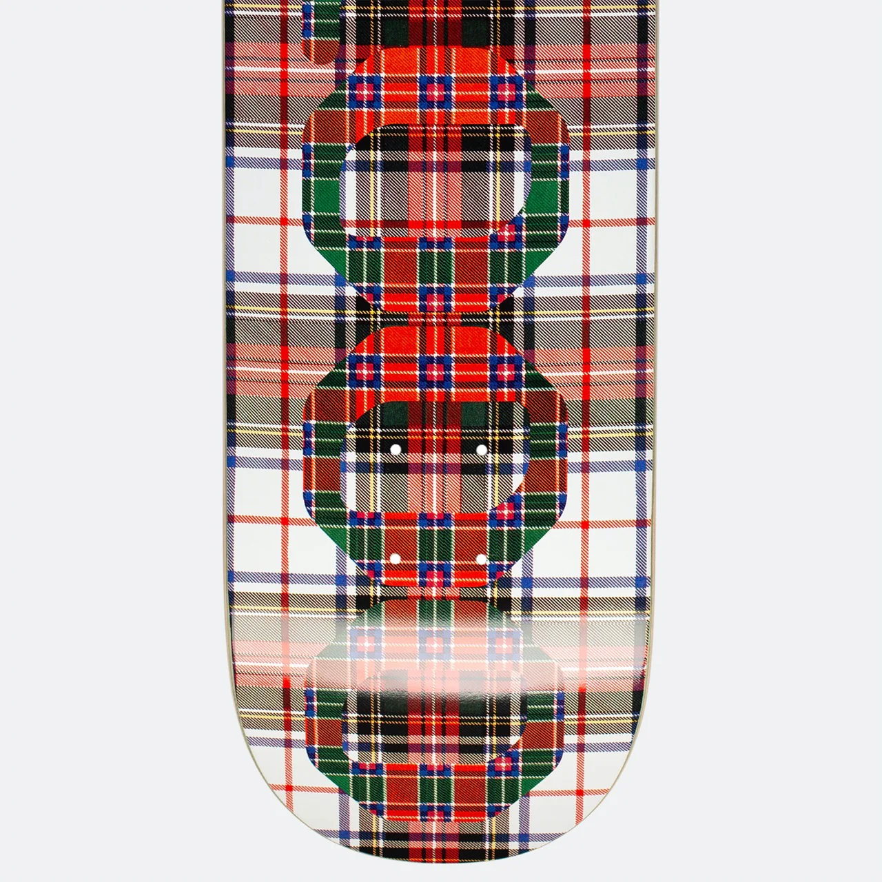 GX1000 - 8.5" OG Logo Tartan Skateboard Deck - White - Image 3